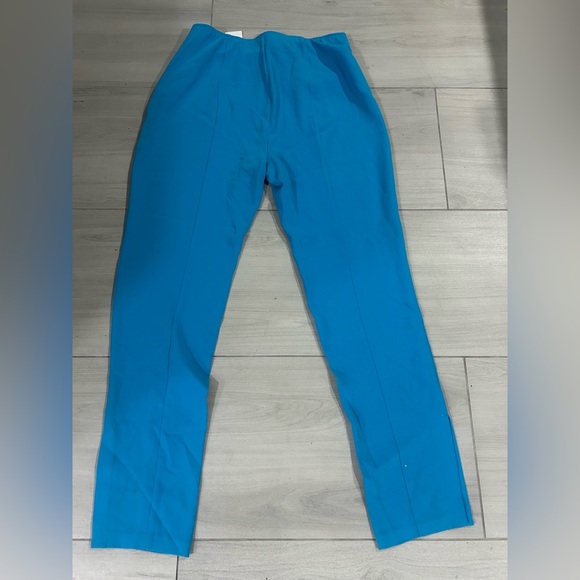 NEW Cinq a Sept pants Brianne pintuck crepe blue size 12 - Picture 4 of 12